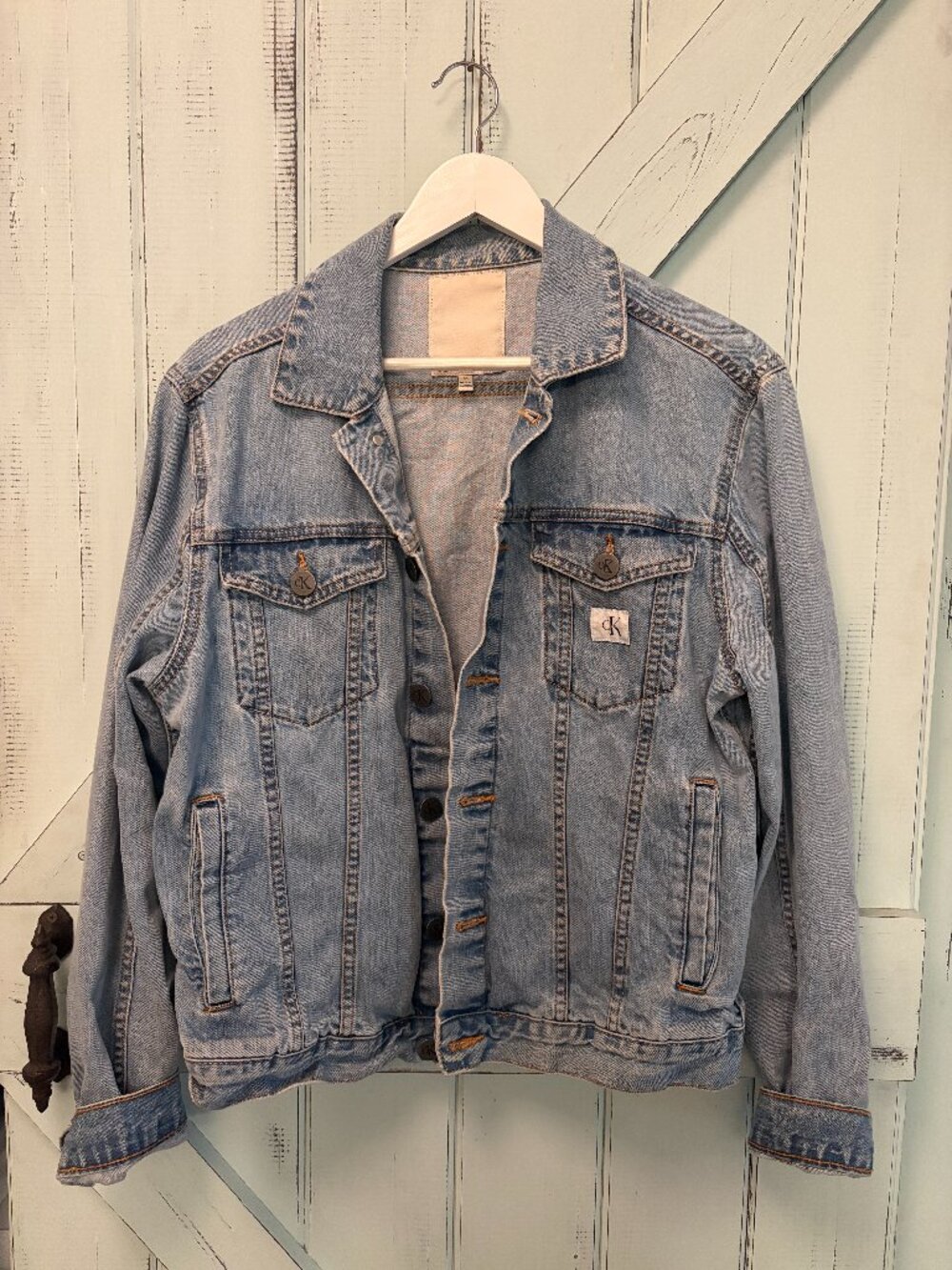 Calvin Klein 90s Vintage Jean Jacket Light Distressed